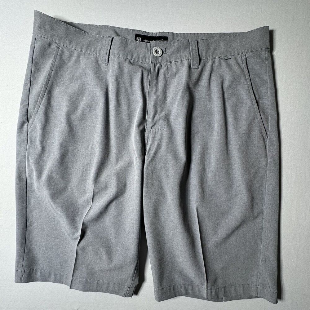 Travis Mathew Shorts Mens 34 Grey Golf Performance Stretch Chino Casual Outdoors